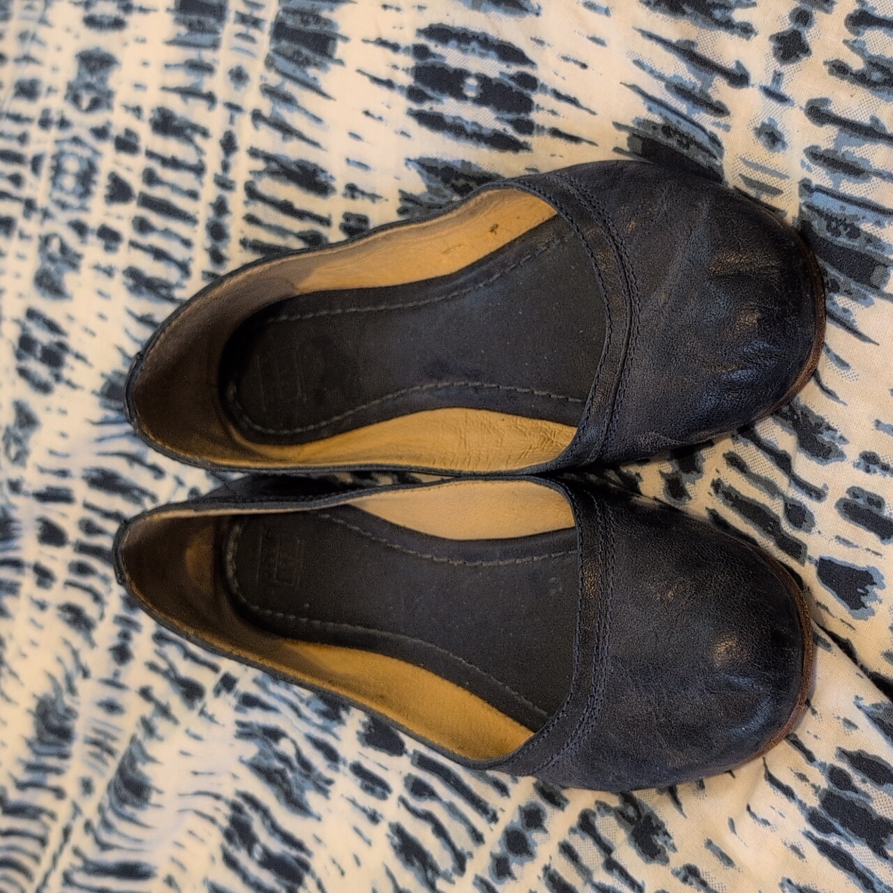 Frye Women’s Ballet Flats Leather Dark Blue Shoes 7.5 B